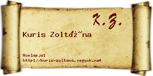 Kuris Zoltána névjegykártya